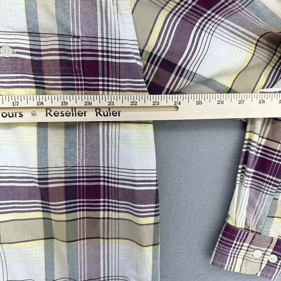 Y2K Larro Western‎ Plaid Button Down White Striped Shirt Men’s M VTG Cowboy - Picture 6 of 7